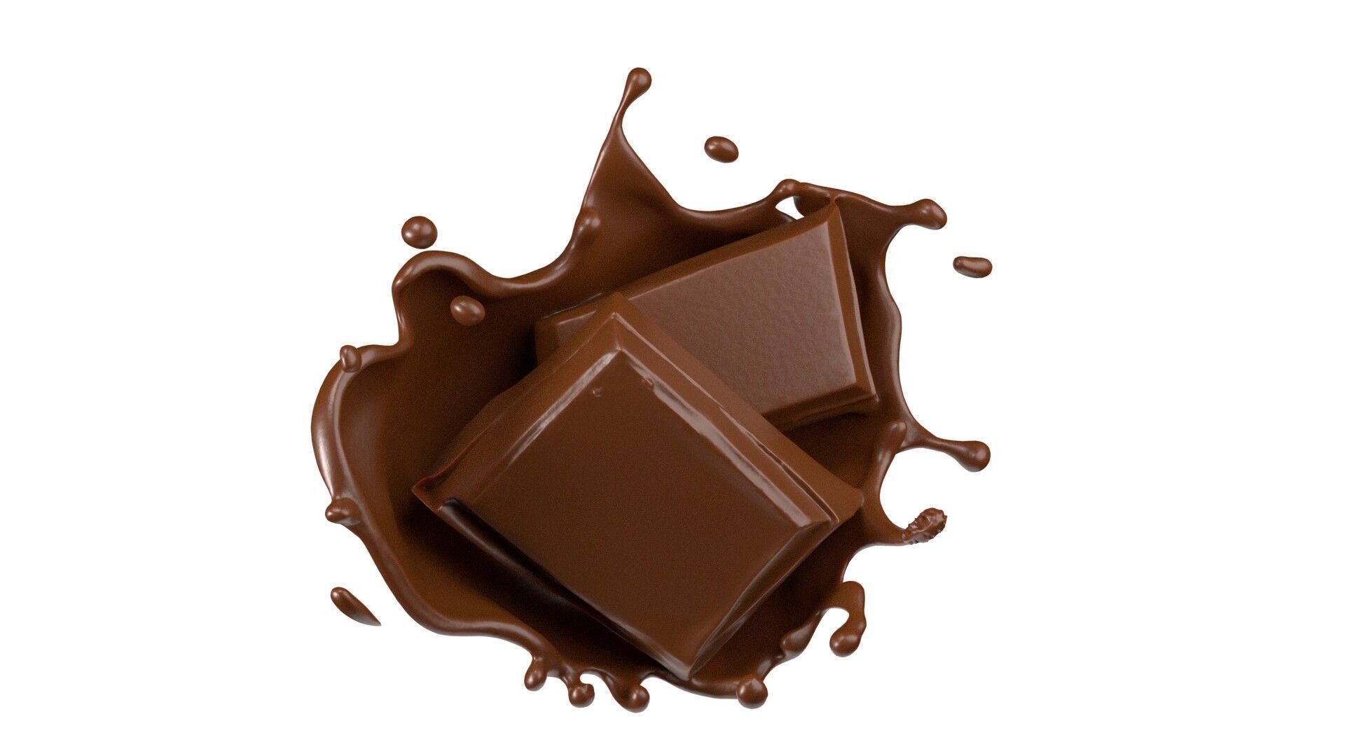 Chocolate Splash v12 Low-poly 3D model_4