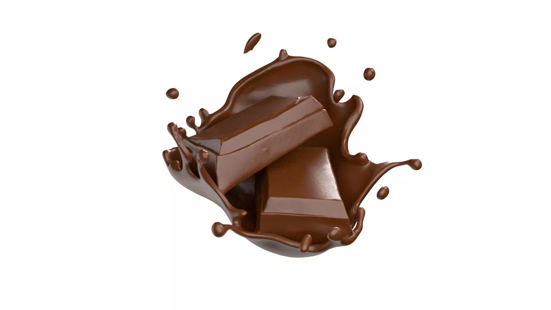 Chocolate Splash v12 Low-poly 3D model_0