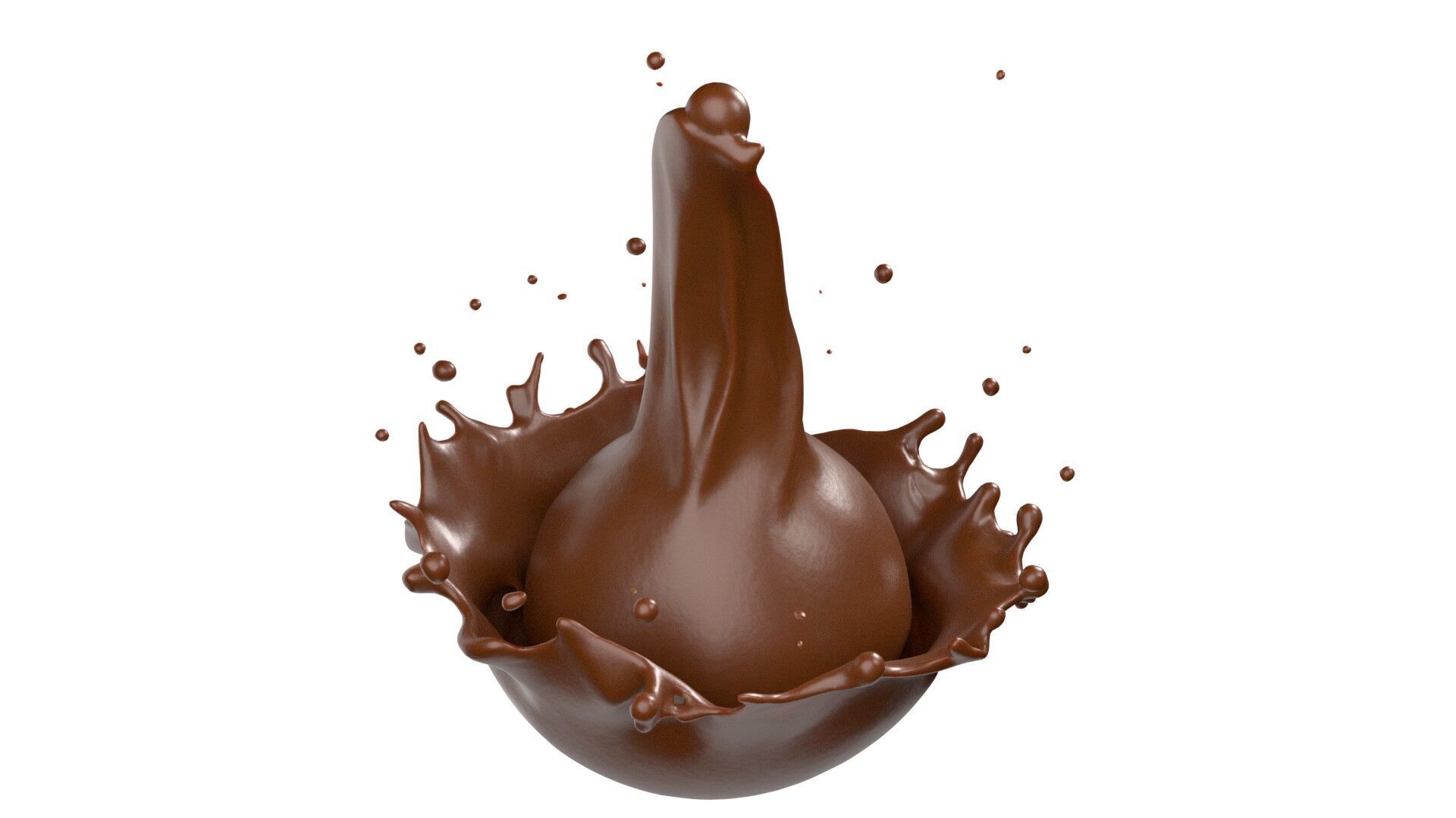Chocolate Splash v14 Low-poly 3D model_1