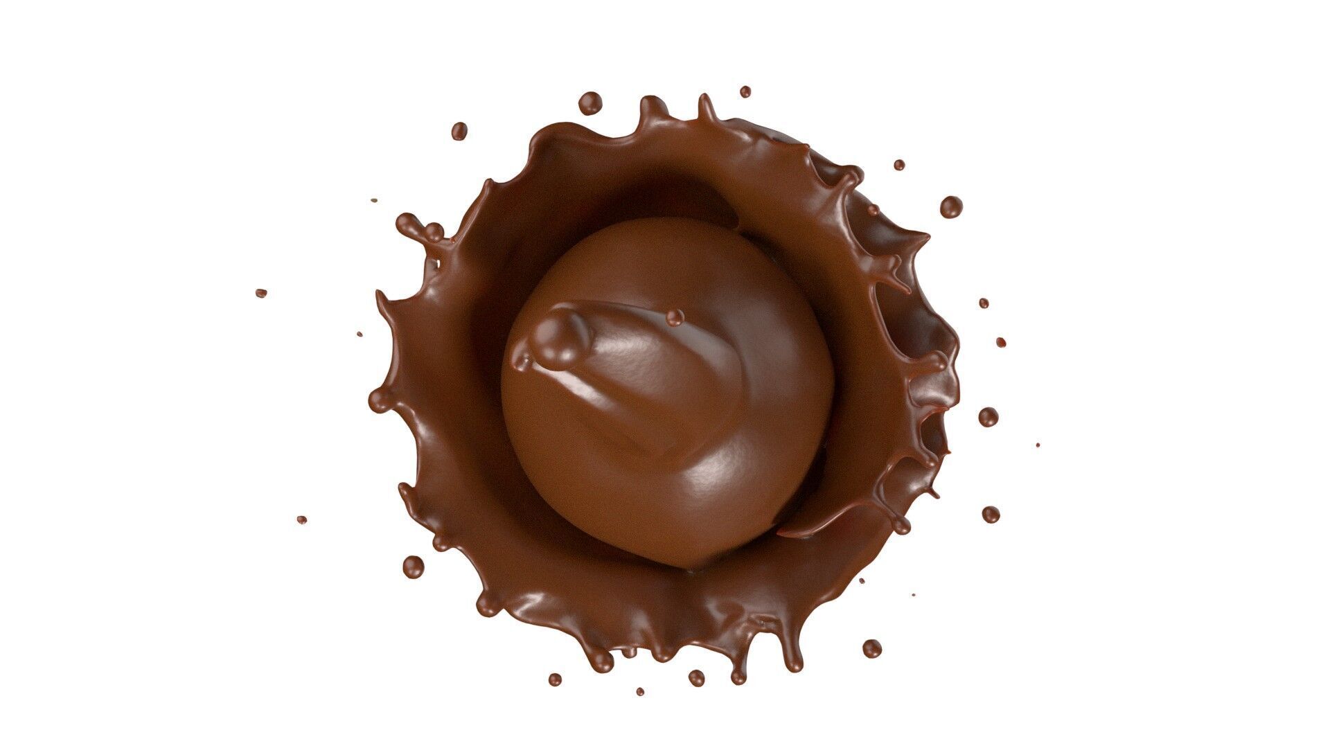 Chocolate Splash v14 Low-poly 3D model_4