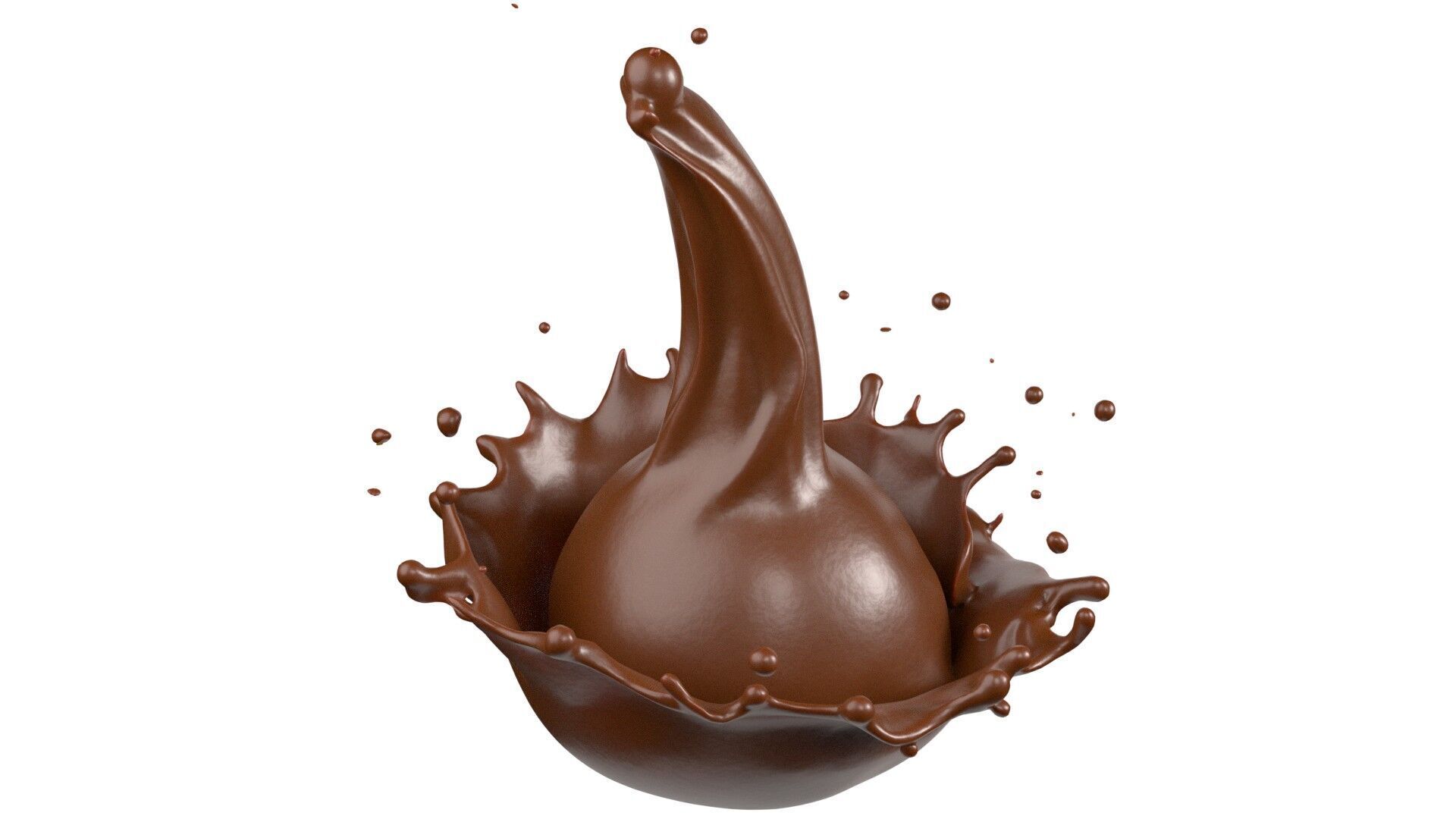 Chocolate Splash v14 Low-poly 3D model_2