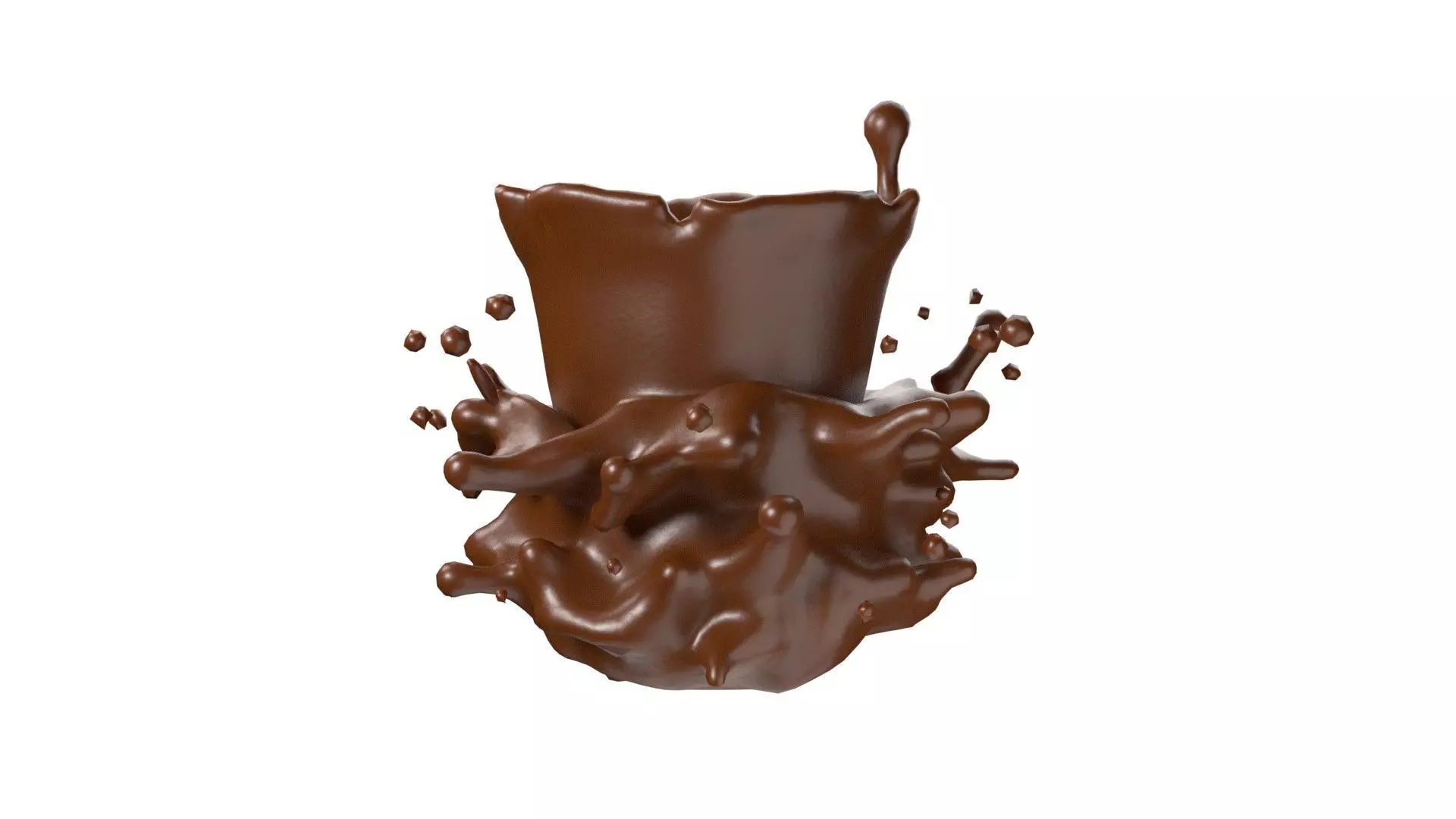 Chocolate Splash v16  Low-poly 3D model_0