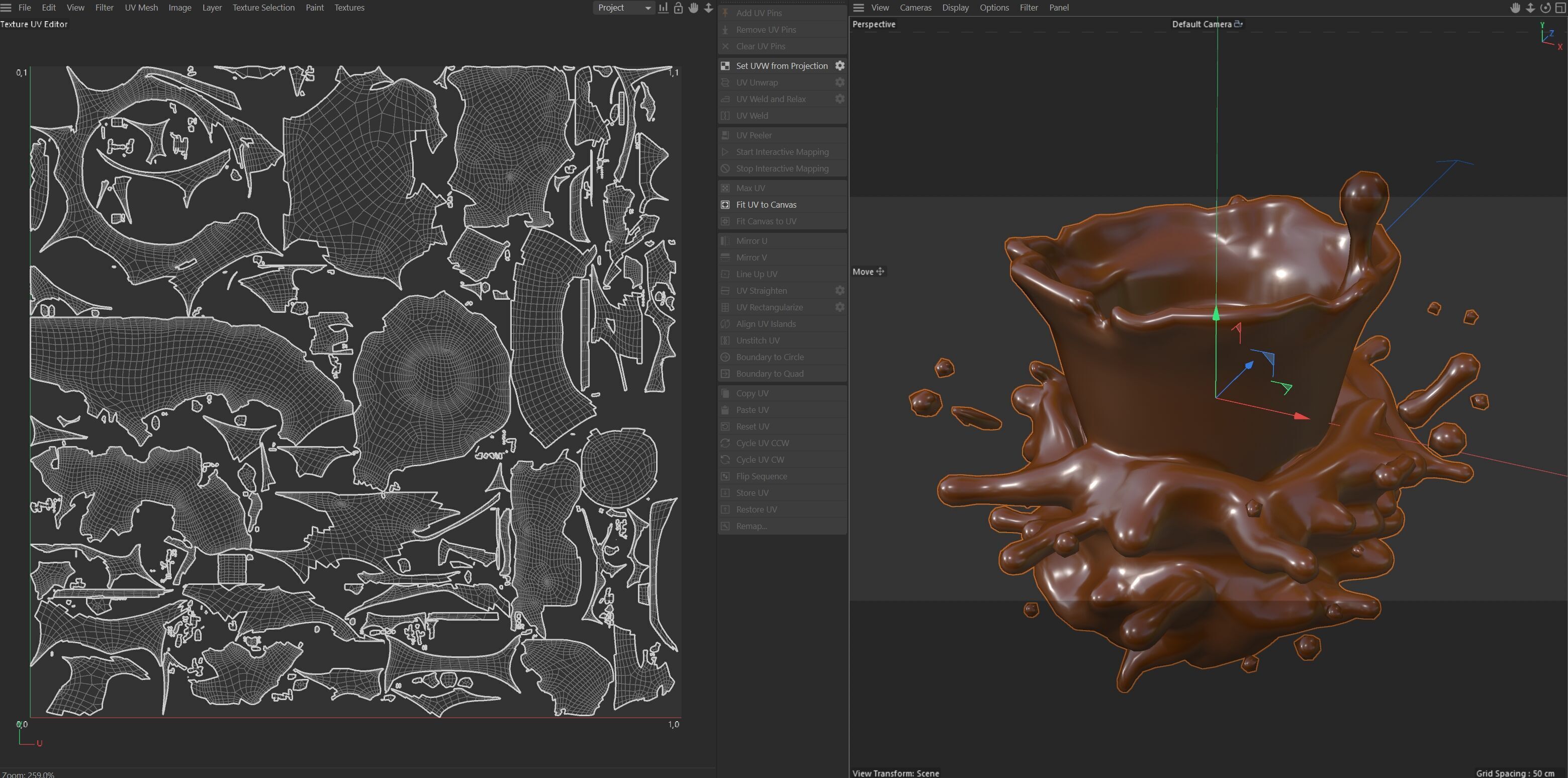 Chocolate Splash v16  Low-poly 3D model_5