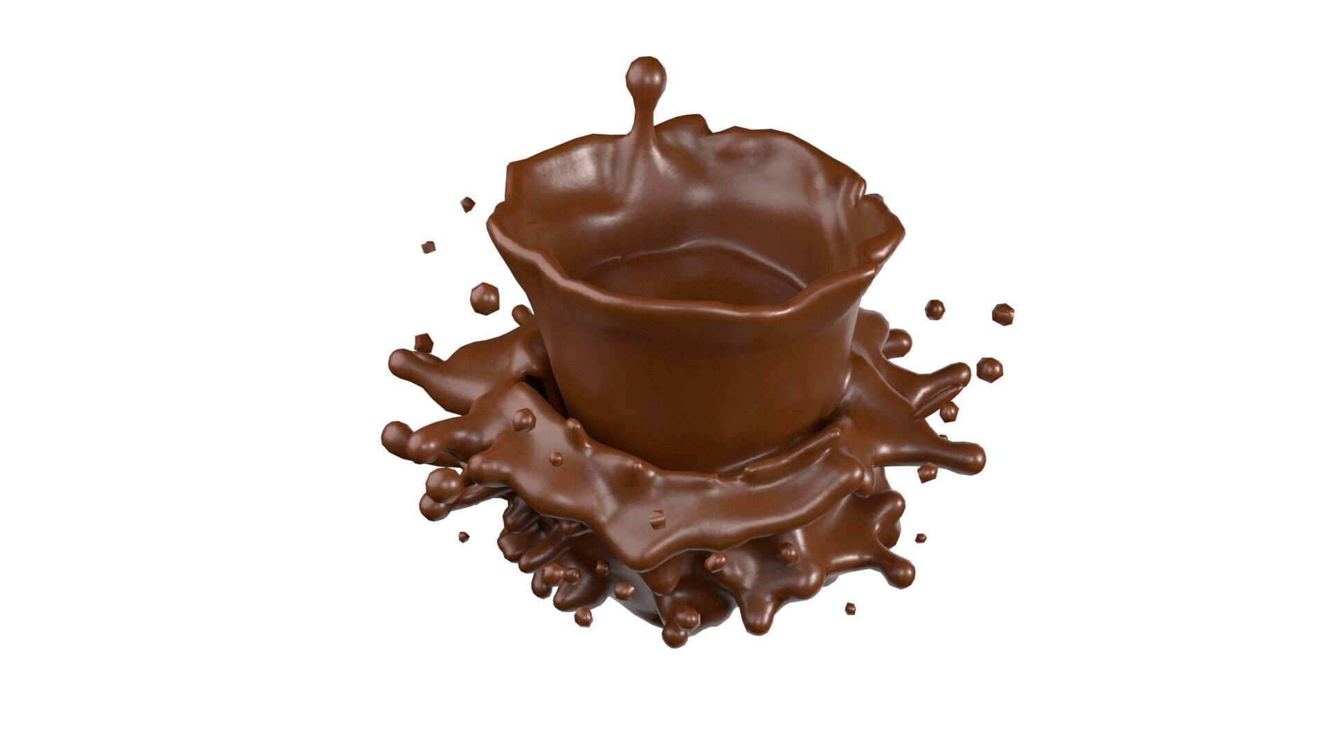 Chocolate Splash v16  Low-poly 3D model_2