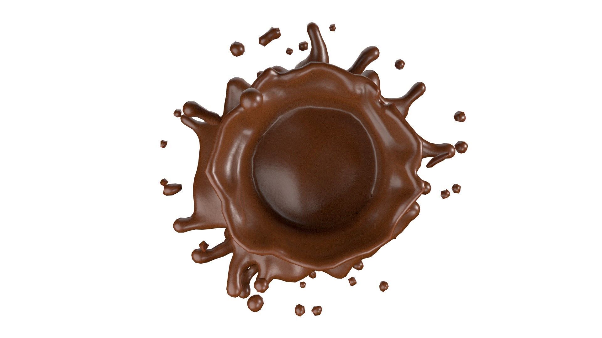Chocolate Splash v16  Low-poly 3D model_4