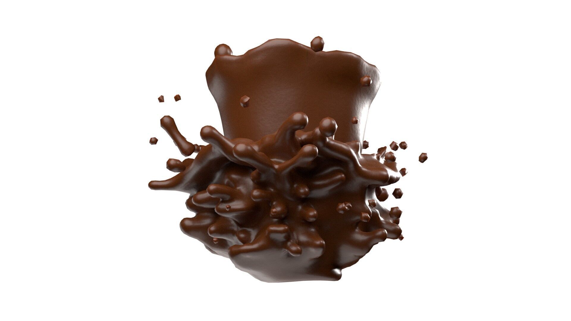 Chocolate Splash v16  Low-poly 3D model_3