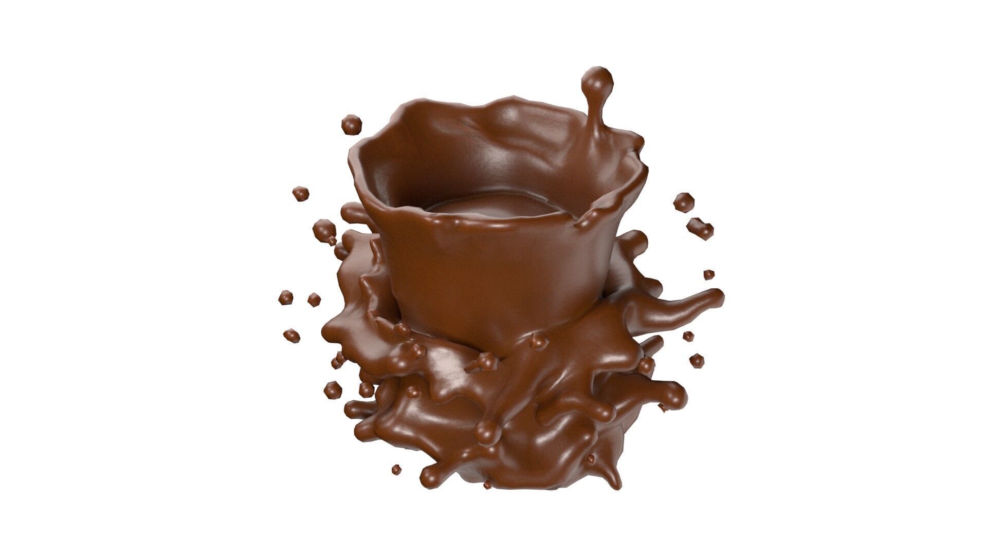 Chocolate Splash v16  Low-poly 3D model_1