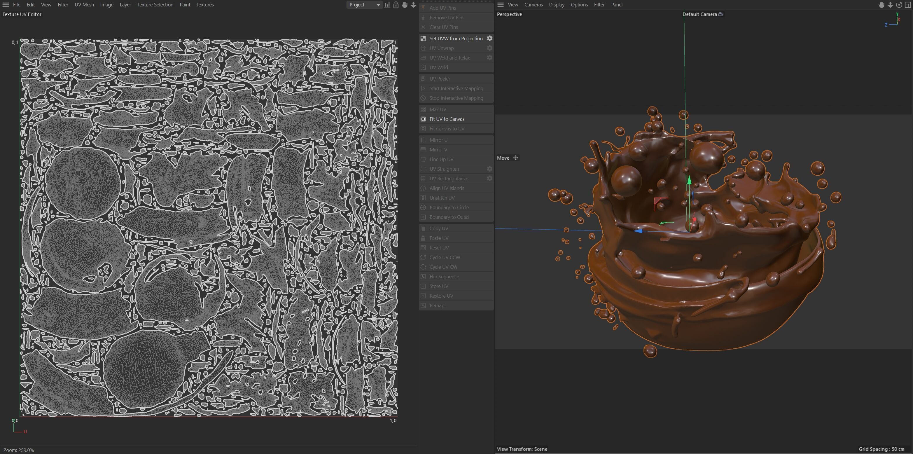 Chocolate Splash v17  Low-poly 3D model_6