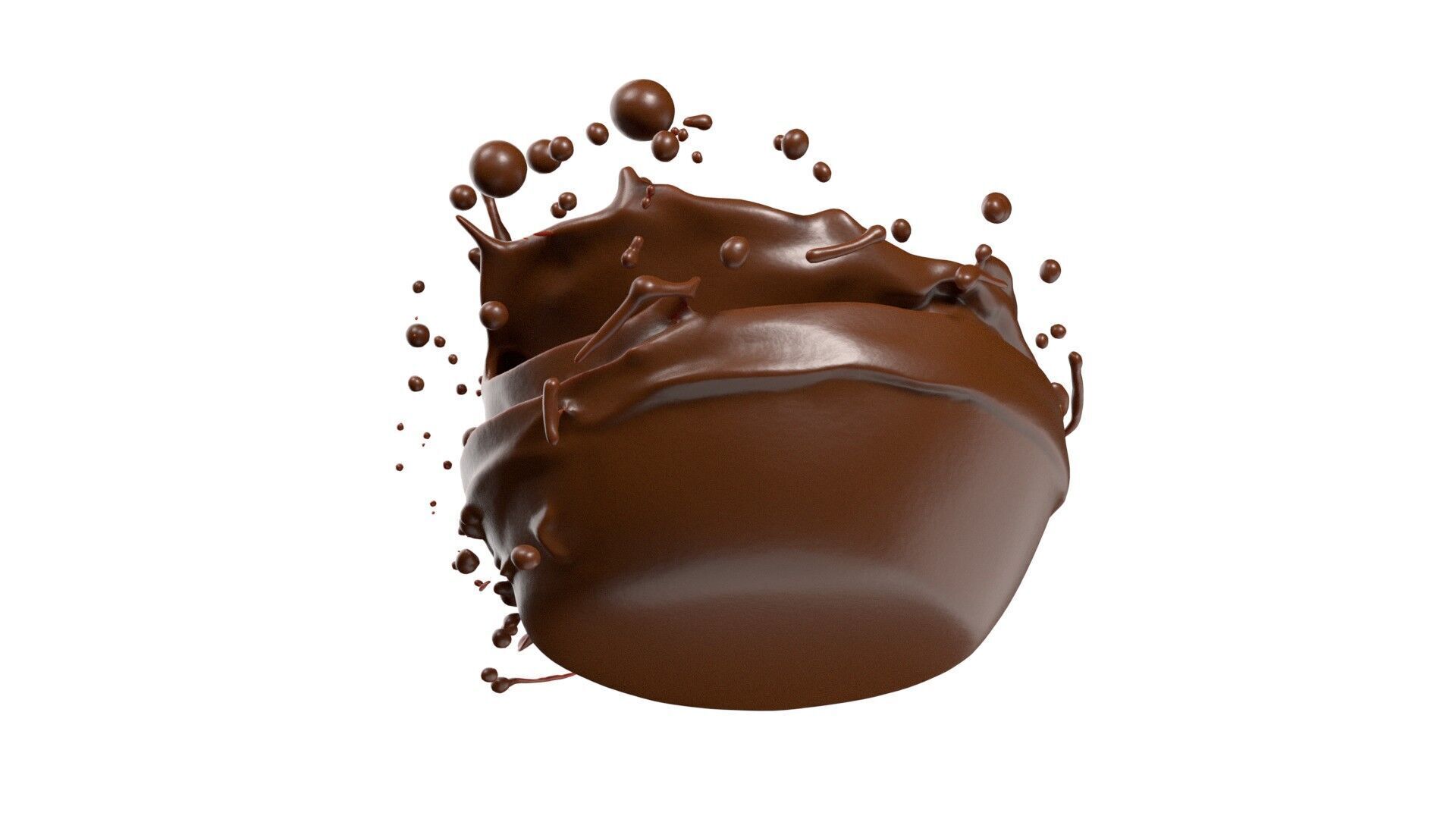 Chocolate Splash v17  Low-poly 3D model_5