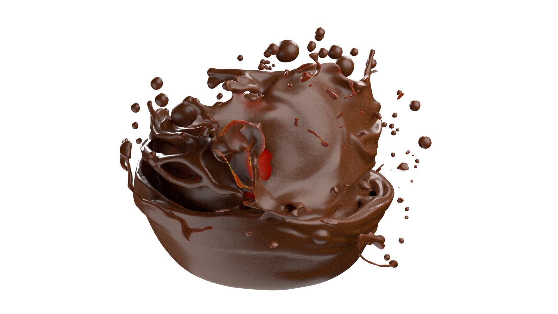 Chocolate Splash v17  Low-poly 3D model_3
