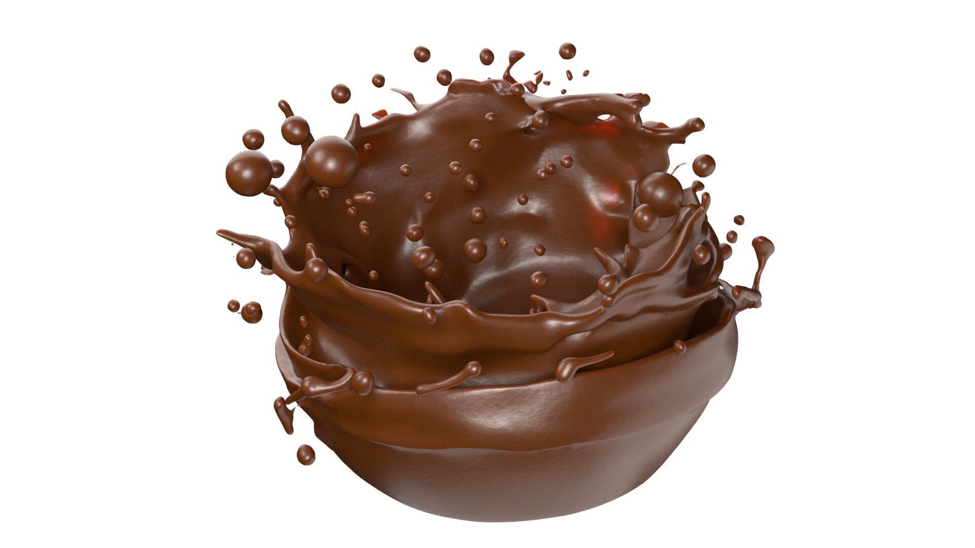 Chocolate Splash v17  Low-poly 3D model_1