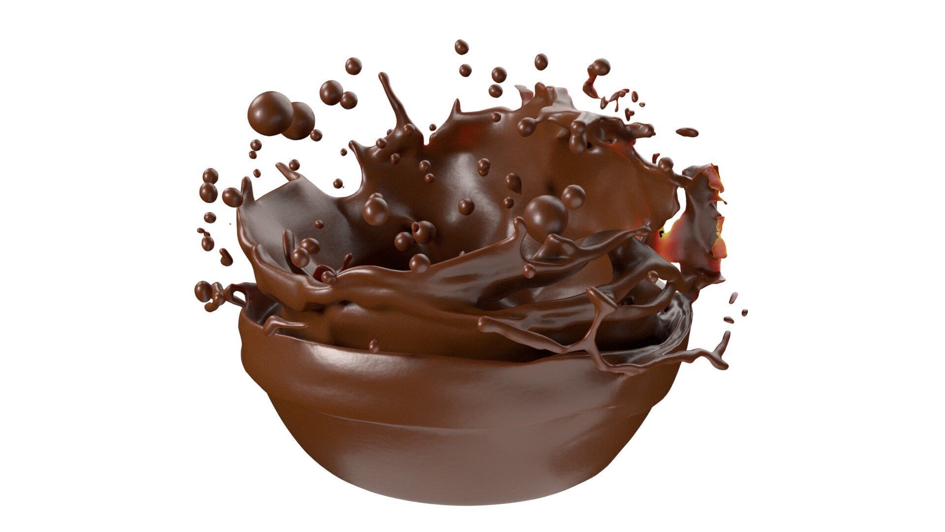 Chocolate Splash v17  Low-poly 3D model_2