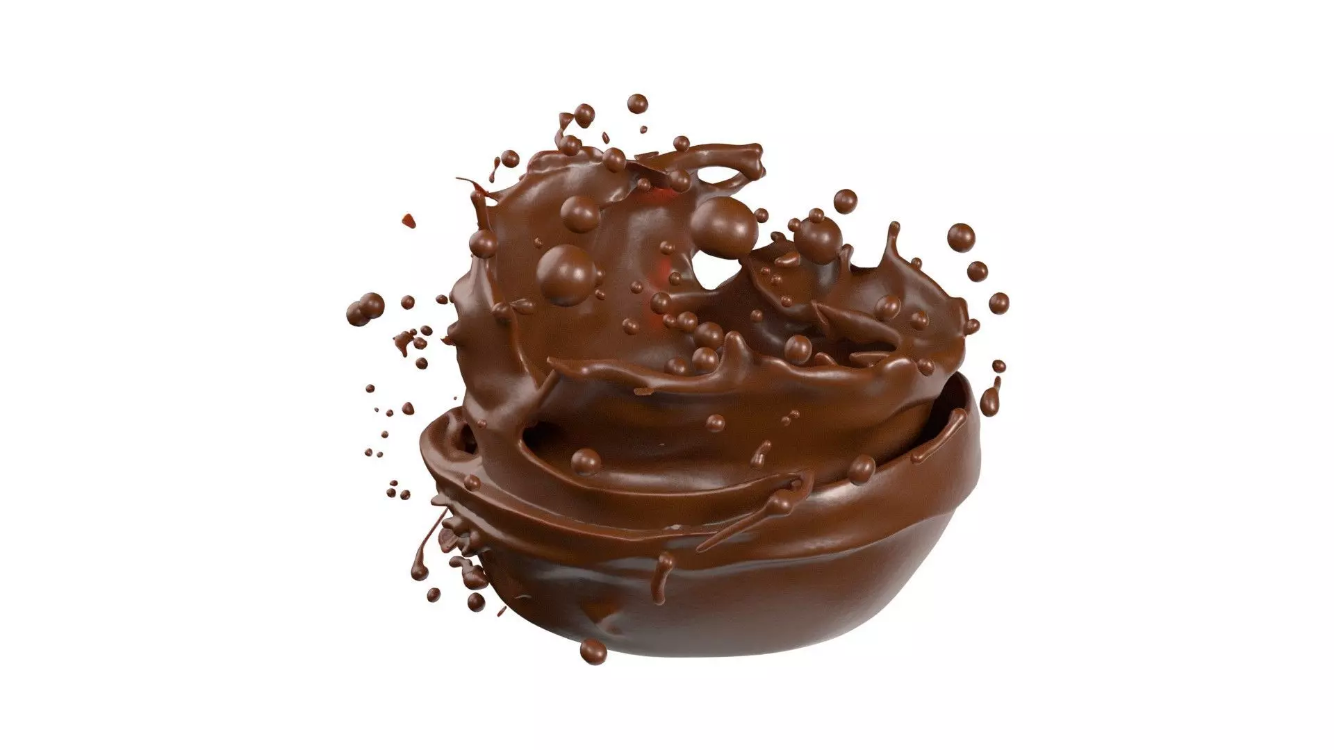 Chocolate Splash v17  Low-poly 3D model_0