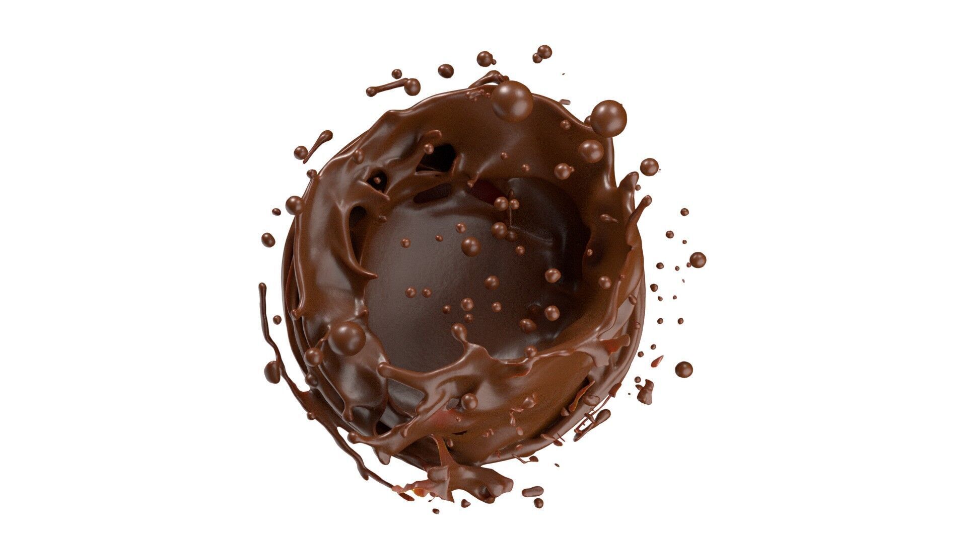 Chocolate Splash v17  Low-poly 3D model_4