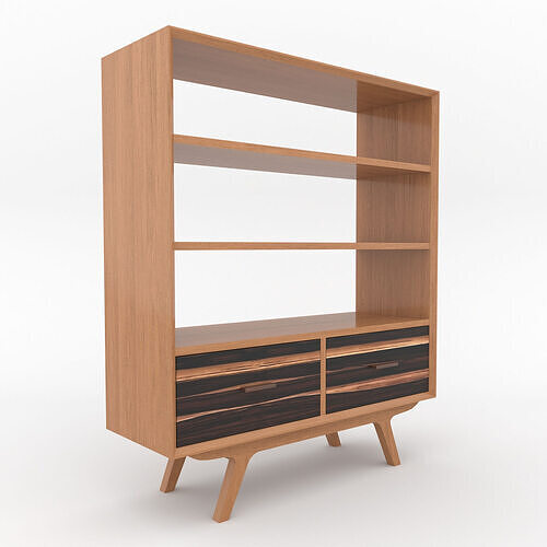 Mid-Century Modern Bookshelves 120 Oslo Low-poly 3D model