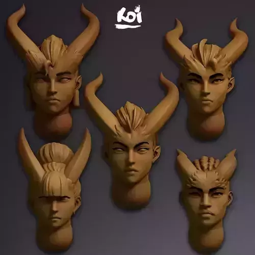 Demonkin - Miniature heads