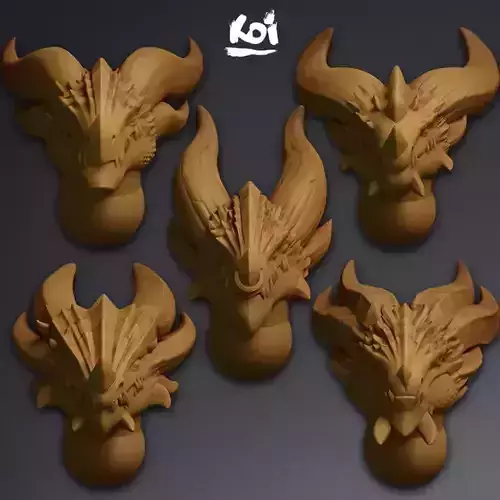 Dragonkin - Miniature heads 3D print model