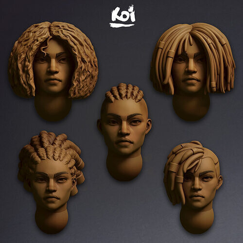 Huntress - Miniature heads 3D print model