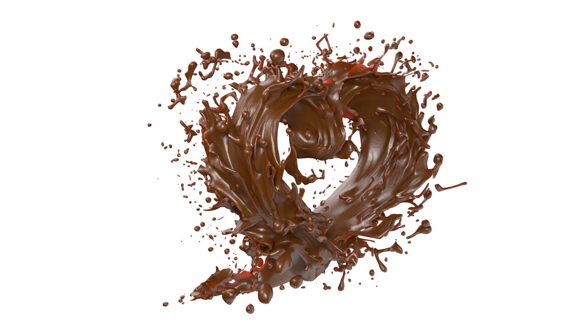 Chocolate Splash v26   Low-poly 3D model_2