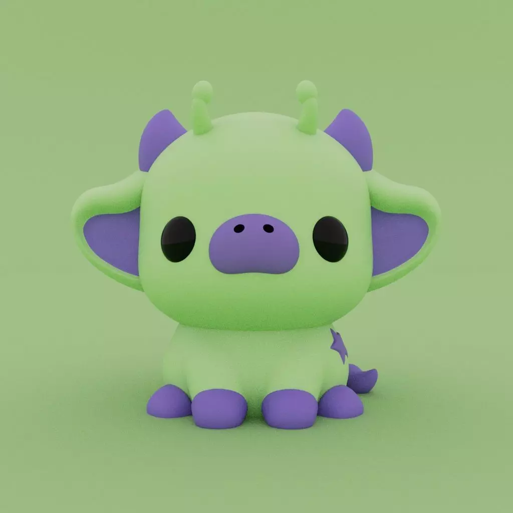 Kawaii Cow - Alien 3D print model_0