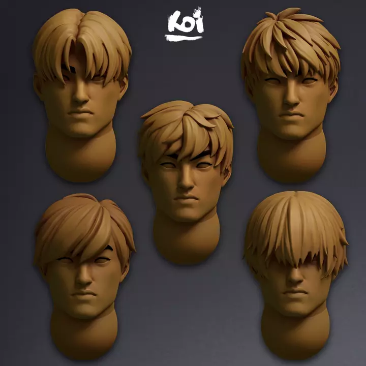 Jade Talons - Miniature heads 3D print model_0