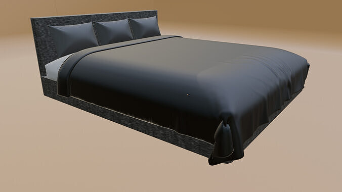 Modern Realistic Bed Set UV Unwrapped PBR Ready Low-poly 3D model