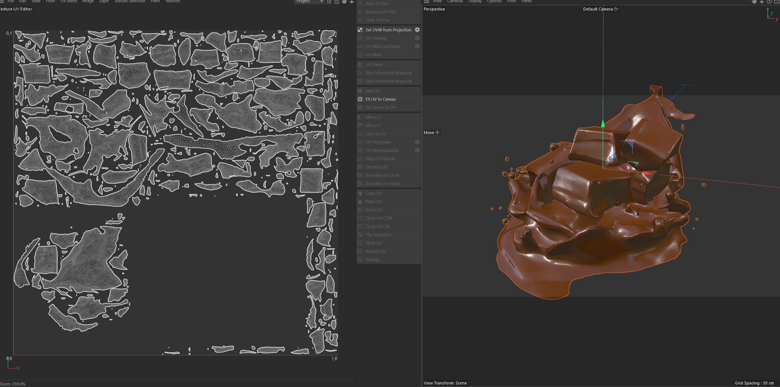 Chocolate Splash v29   Low-poly 3D model_6