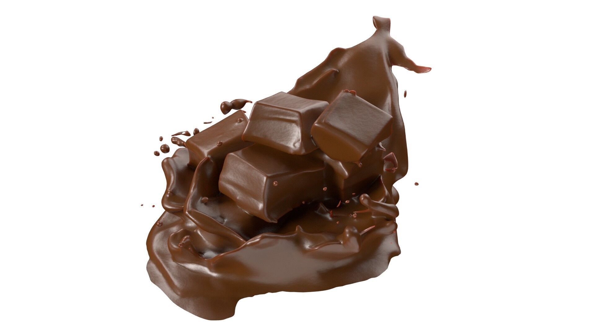Chocolate Splash v29   Low-poly 3D model_1