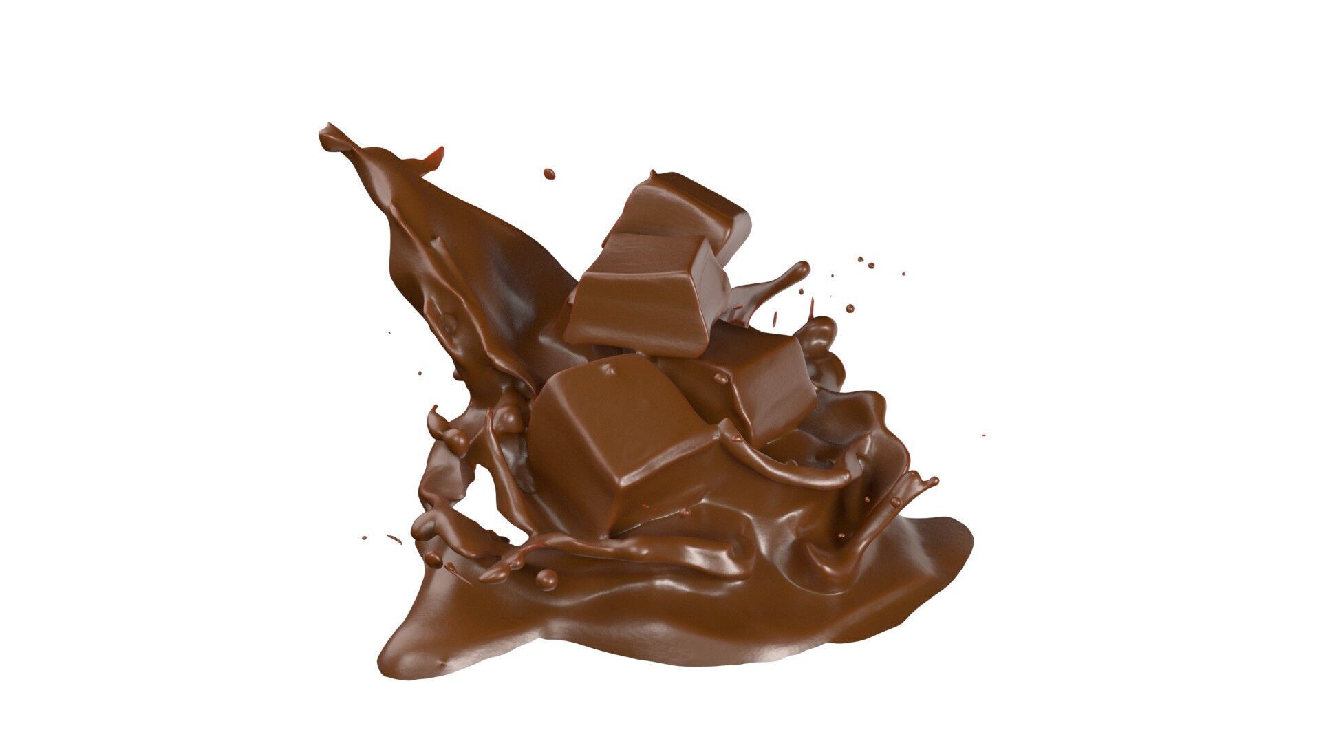 Chocolate Splash v29   Low-poly 3D model_5