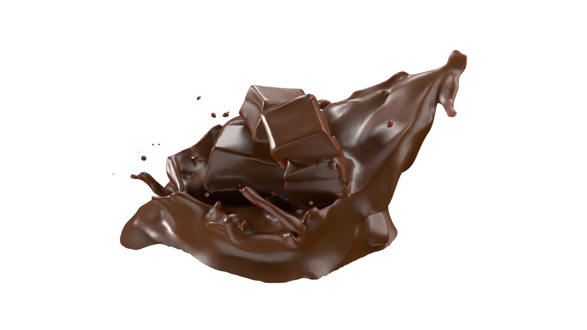 Chocolate Splash v29   Low-poly 3D model_2