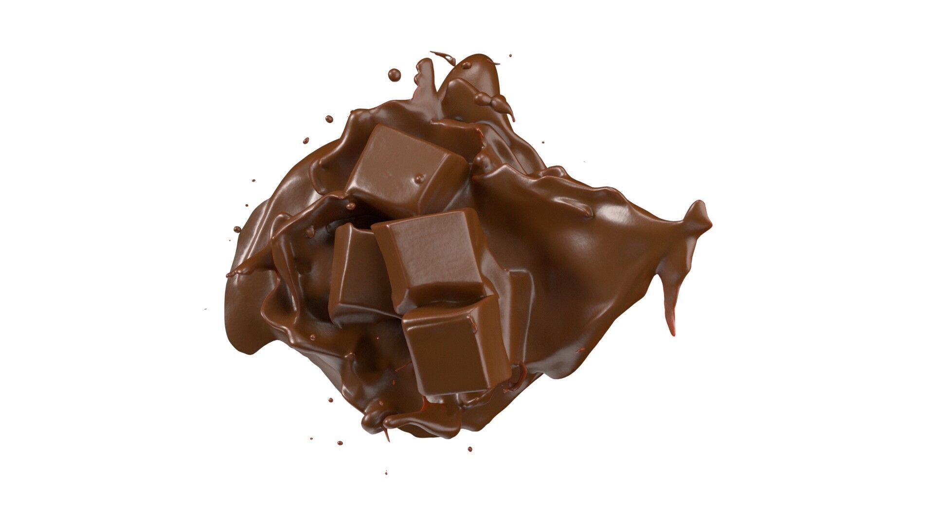 Chocolate Splash v29   Low-poly 3D model_4