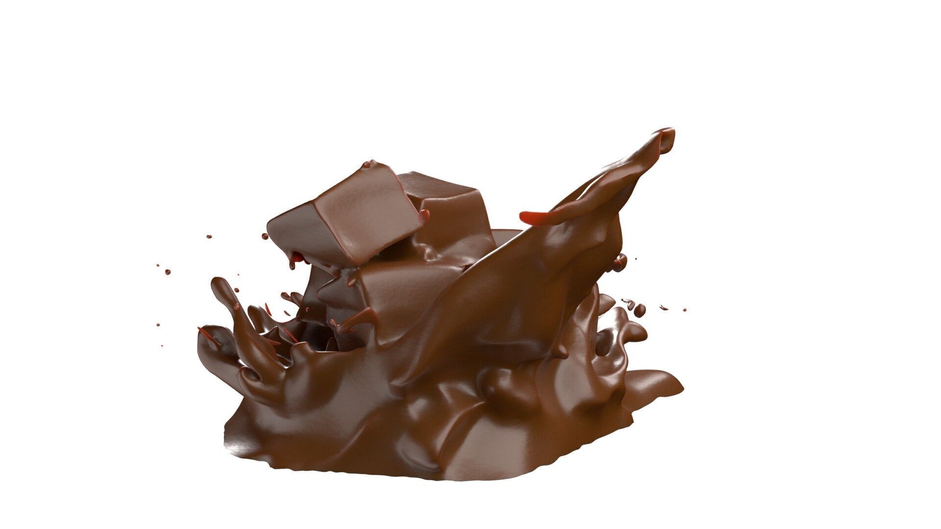 Chocolate Splash v29   Low-poly 3D model_3