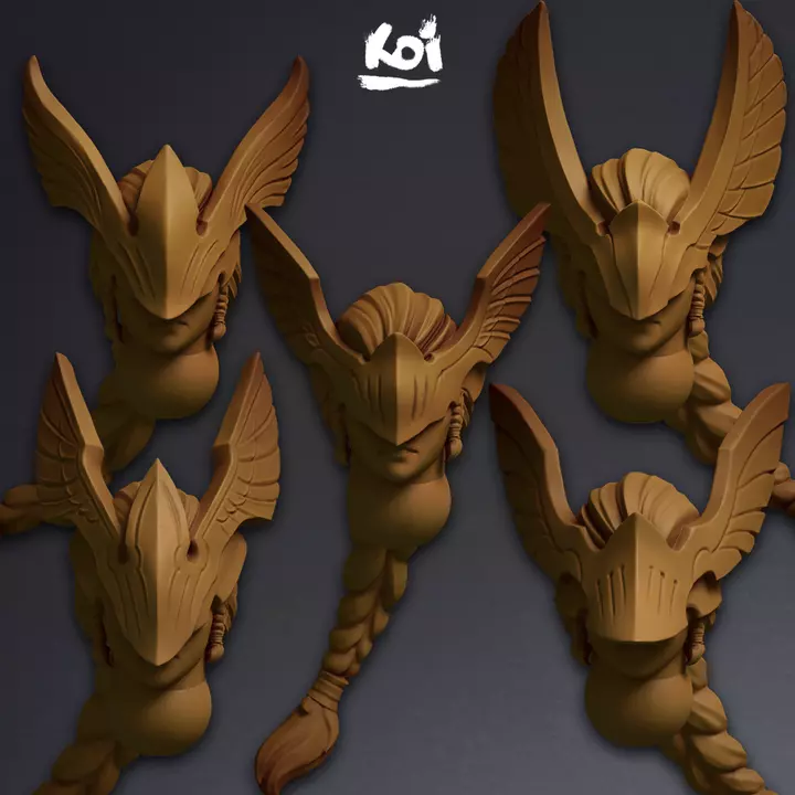 Ravenwings - Miniature heads 3D print model_0