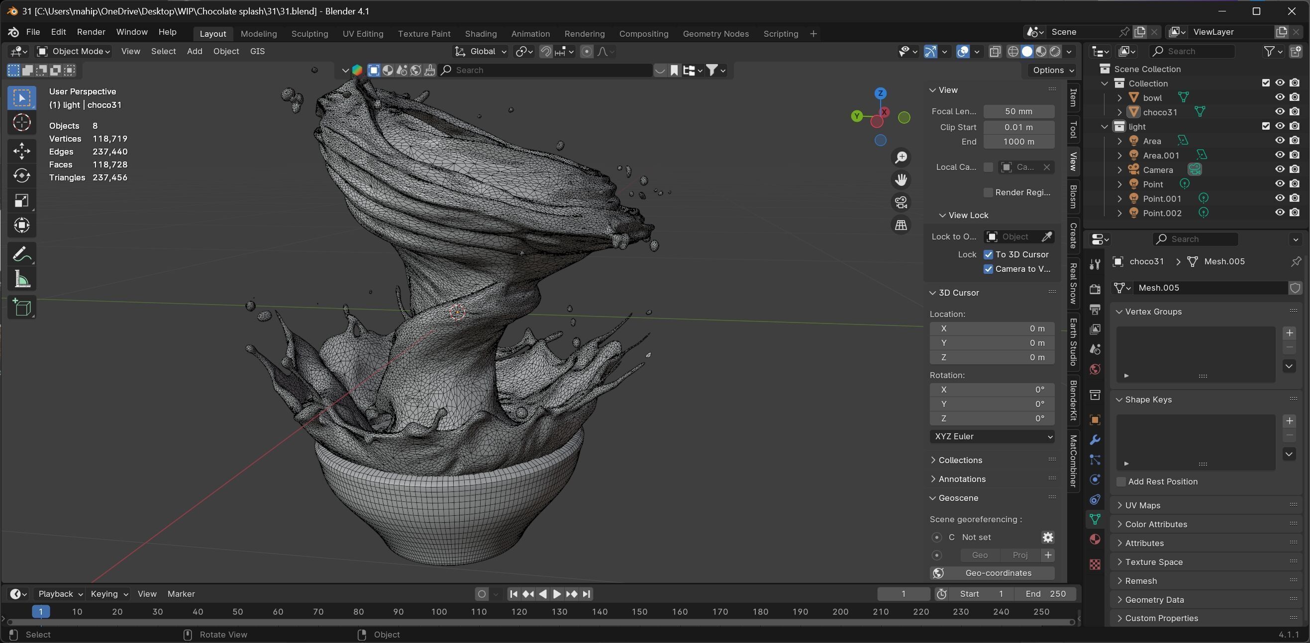 Chocolate Splash v31 Low-poly 3D model_7