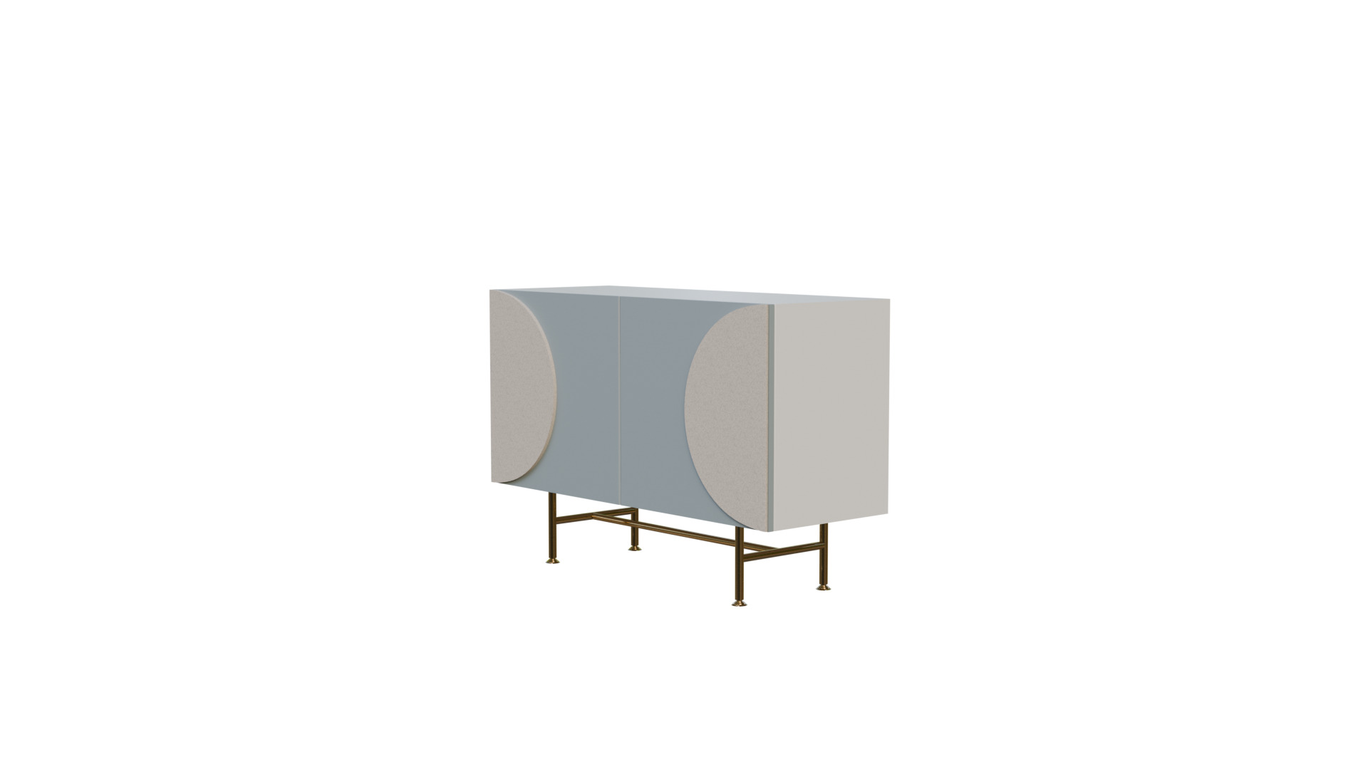 Compact Wall Side Storage Cabinet Low-poly 3D model_2