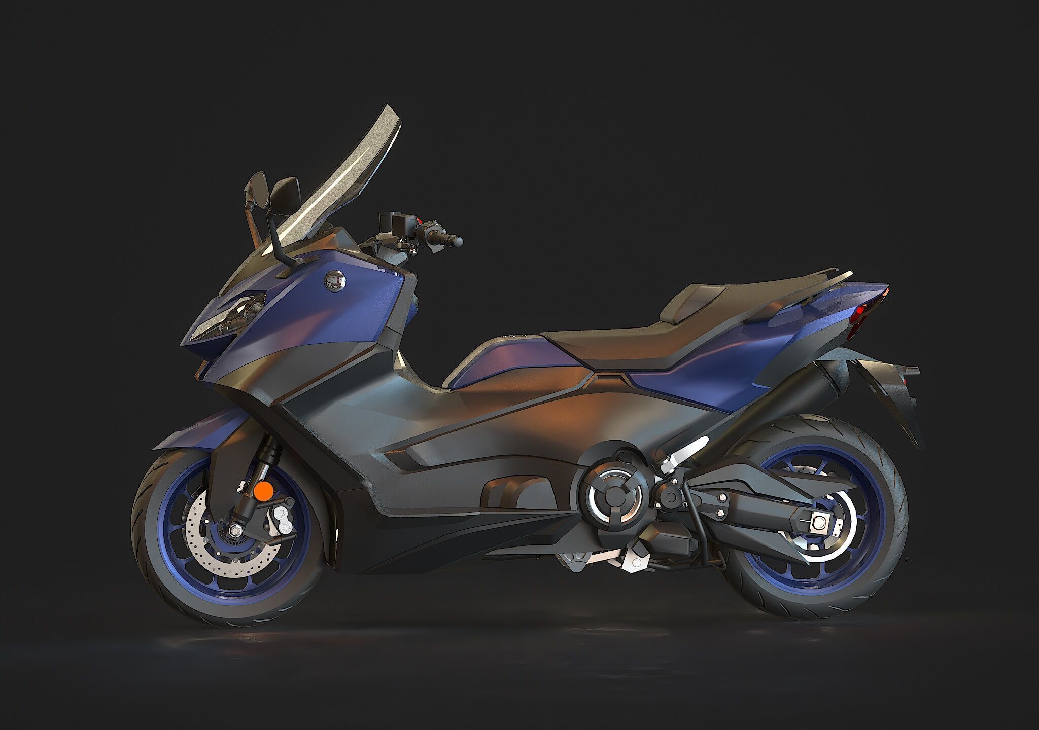 Base model Yamaha Tmax 2022 3D model_3