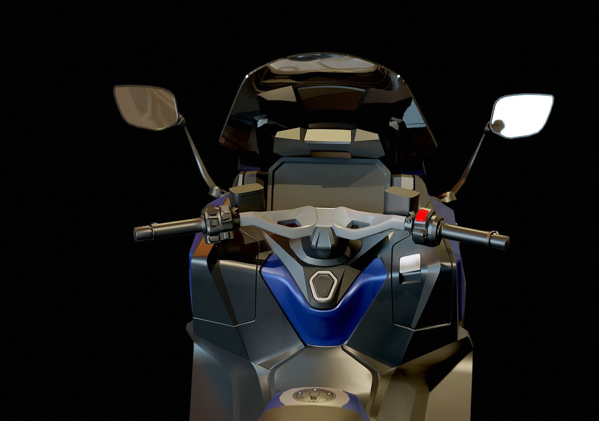 Base model Yamaha Tmax 2022 3D model_9