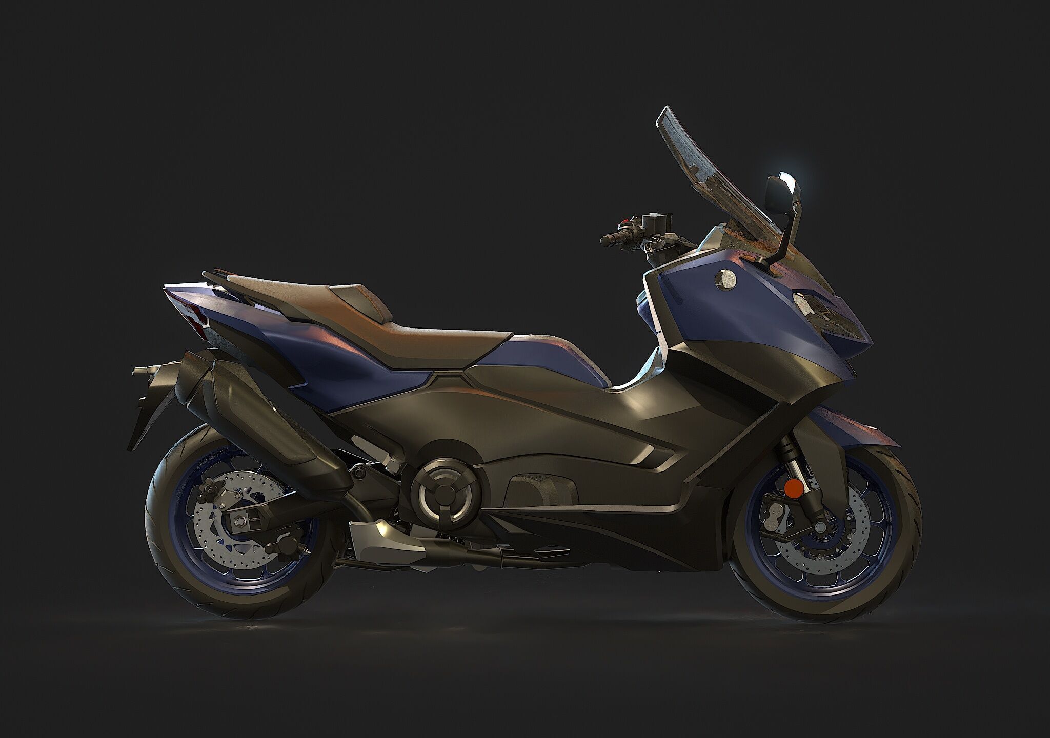 Base model Yamaha Tmax 2022 3D model_5