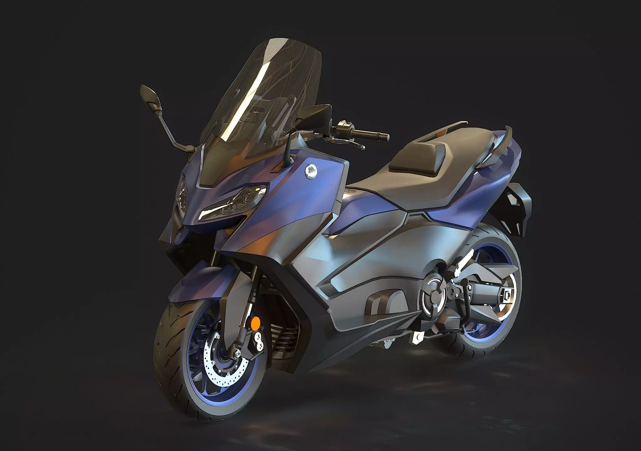 Base model Yamaha Tmax 2022 3D model_0