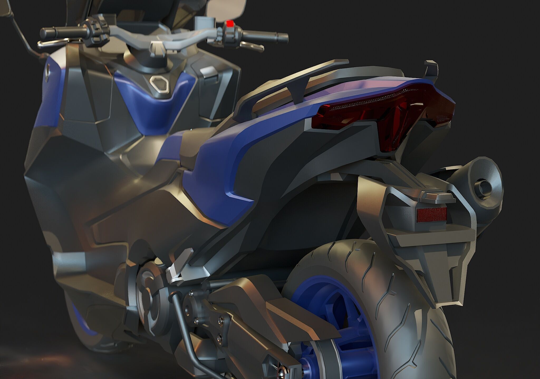 Base model Yamaha Tmax 2022 3D model_11