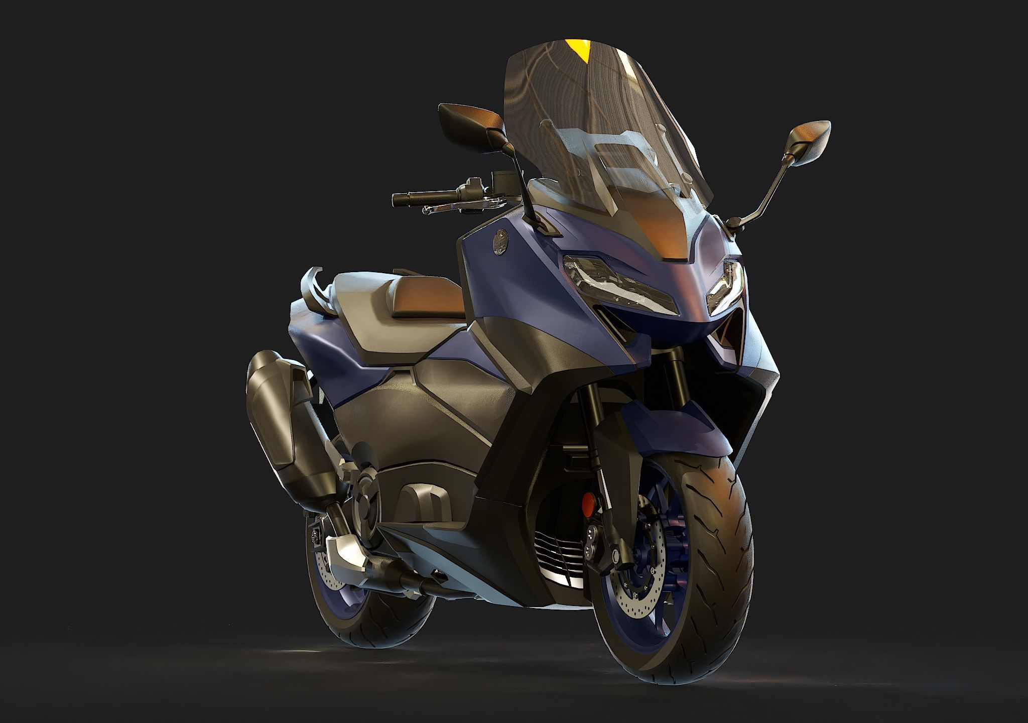 Base model Yamaha Tmax 2022 3D model_8
