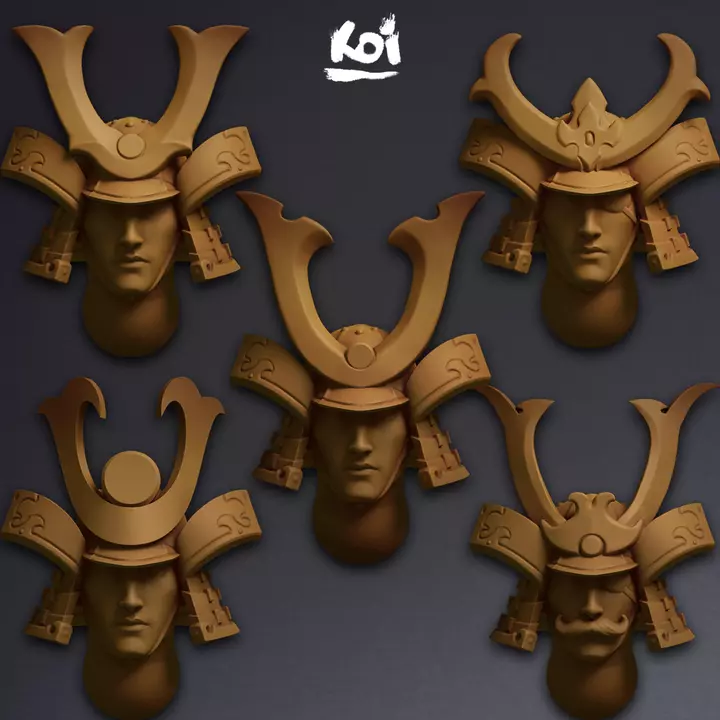 Wavestriders - Miniature heads 3D print model_0