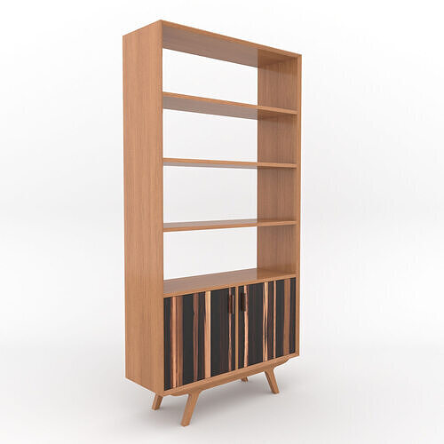 Mid-Century Modern Bookshelves 200 Oslo Low-poly 3D model