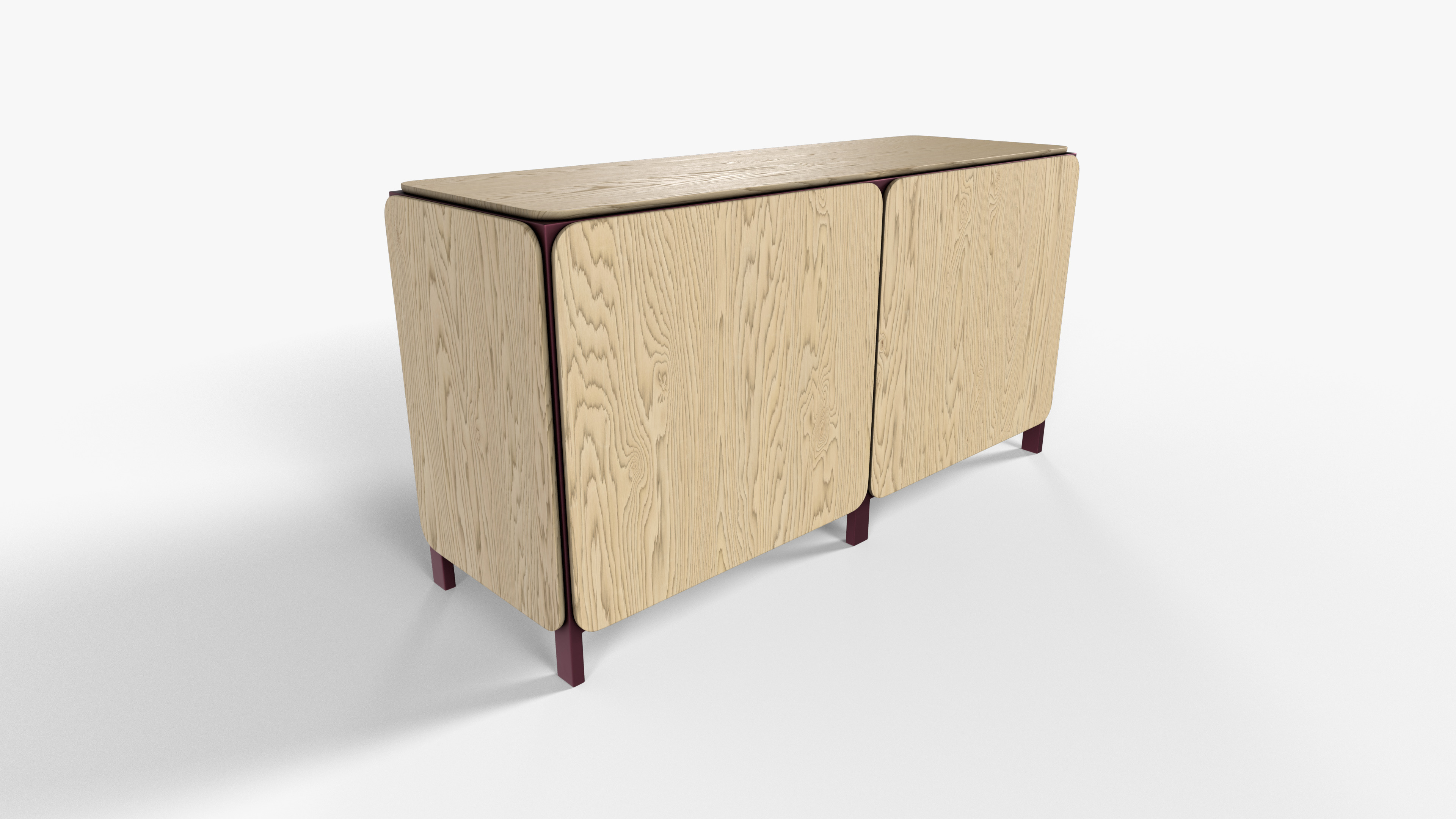 Frame Sideboard Wood Low-poly 3D model_3