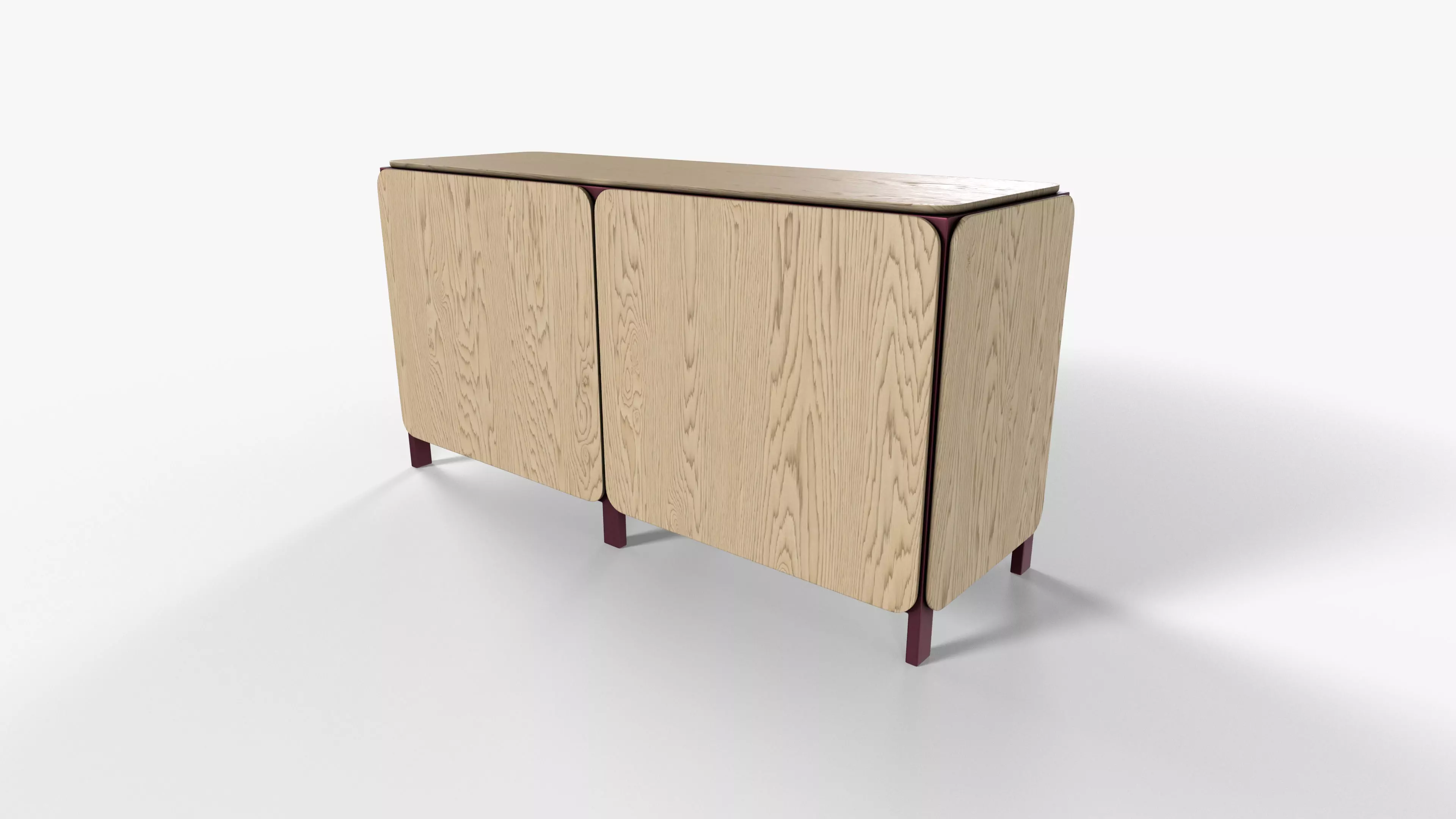 Frame Sideboard Wood Low-poly 3D model_0