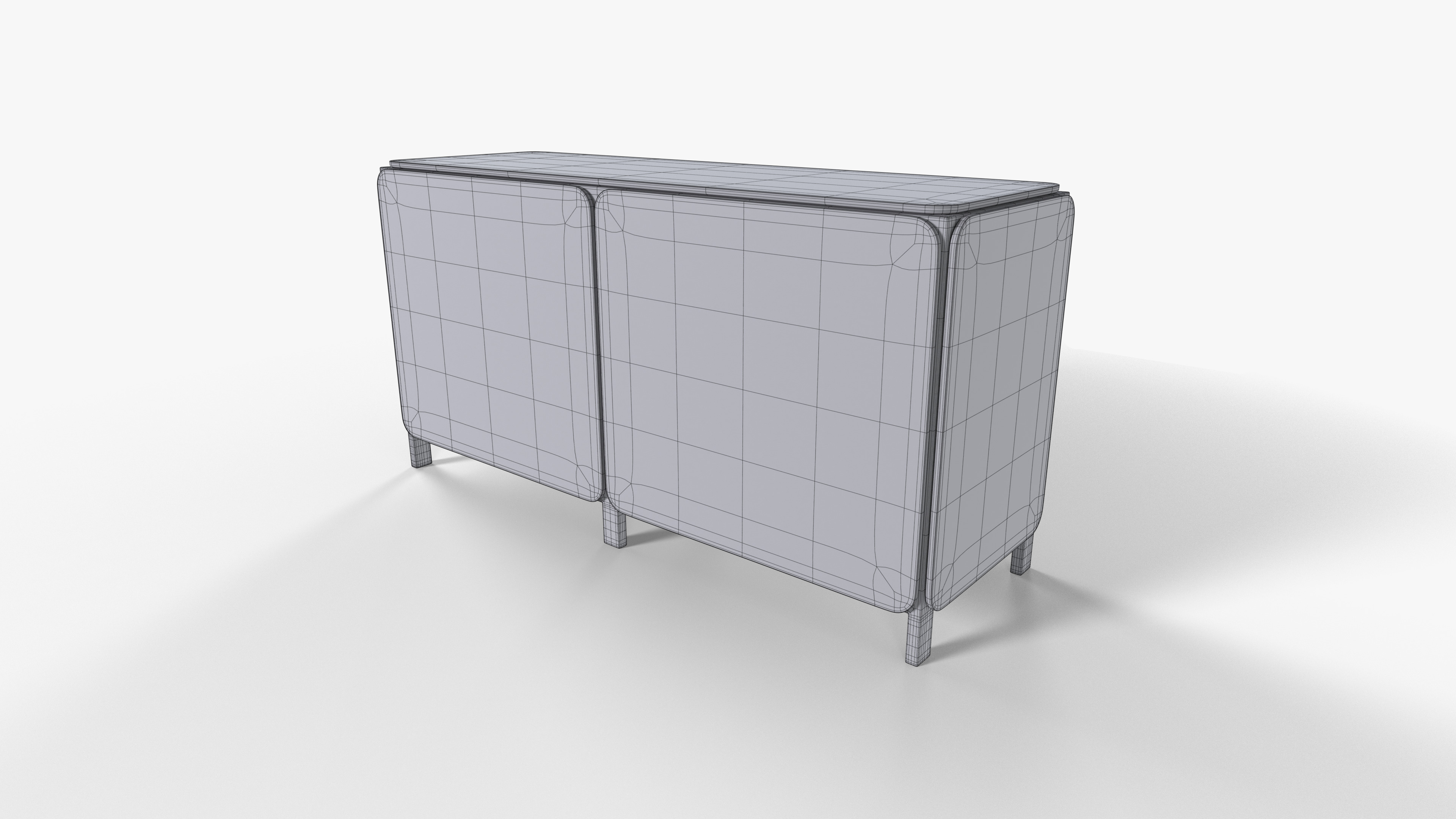 Frame Sideboard Wood Low-poly 3D model_8