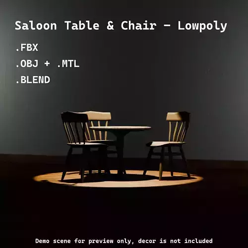 Game Ready Saloon Table and Chair PBR assets