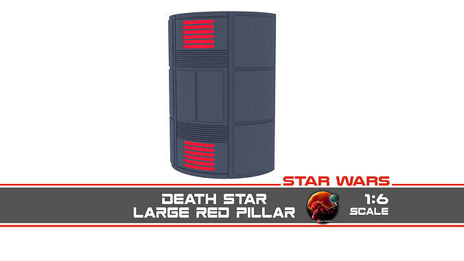 Death Star Large Red Pillar 1-6 scale Hottoys  3D print model