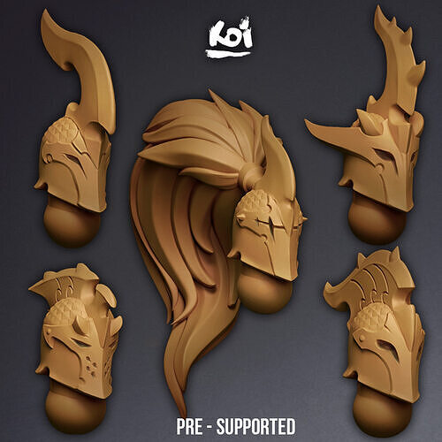 Dragon Knights - Miniature Heads 3D print model
