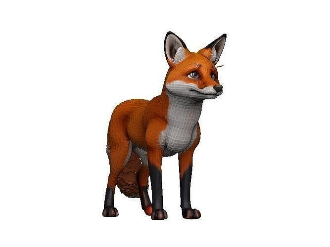 Fox-Fox Low-poly 3D model